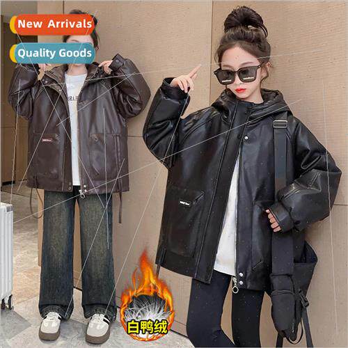Girls down jacket winter 2023 new childrens 适用eign- white