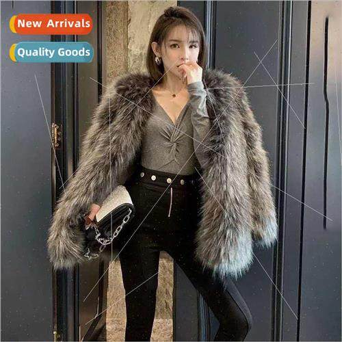 2022 fall and winter new thickened imitation fox fur coat wo