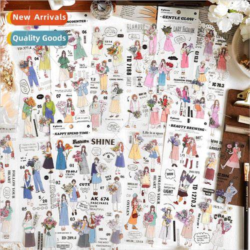 PET segmentation tape Flower love series Korean cartoon girl