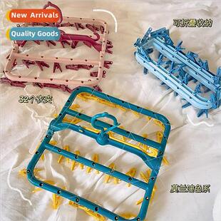32 clamps student dormitory folding drying rack multifunctio