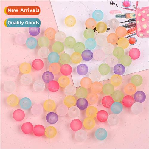 Acrylic transparent frosted round beads handmade diy jewelry