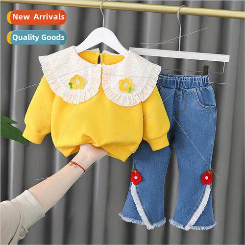 Girls spring and fall set 2022 new fashionable long-sleeved