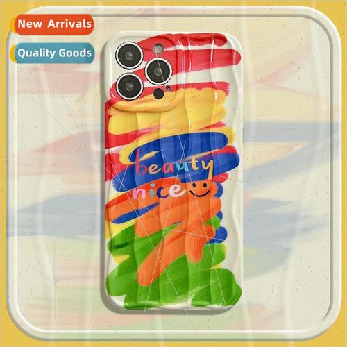 Niche oil painting rainbow English 适用 Apple 13/14ProMax cr