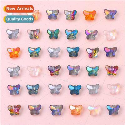 20 ancient  imitation glaze butterfly glass beads handmade D