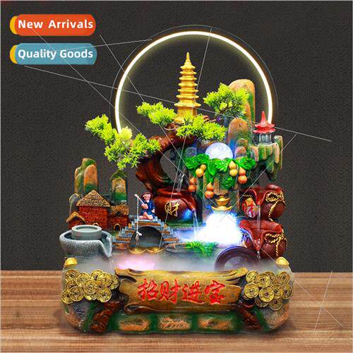 2021 new with lights circle rockery fountain water fountain