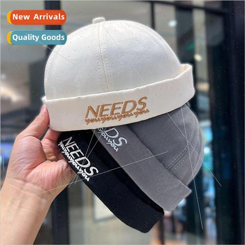 Four seasons embroidered melon skin cap men and women set hi