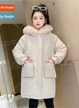 Girls fall and winter wear pie overcoat jacket 2023 new chil