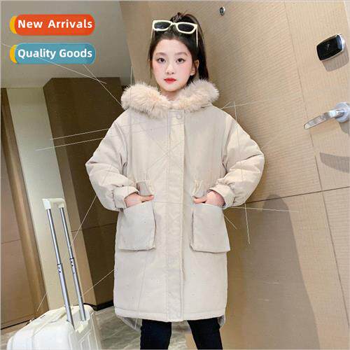 Girls fall and winter wear pie overcoat jacket 2023 new chil
