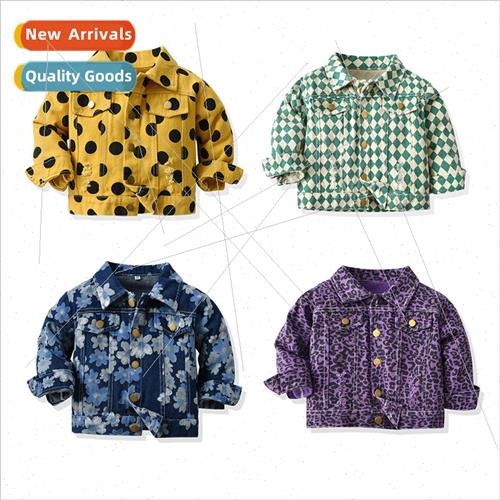 Korean  of the childrens denim jacket spring new long-sleeve