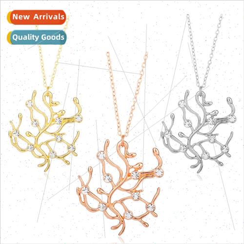 Beauty and the Beast Acss Belle Rose Tree Twig Pendant Neckl