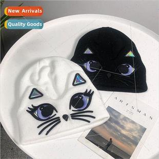 fall cat cap womens wool cute knitted and Peipai new Korea