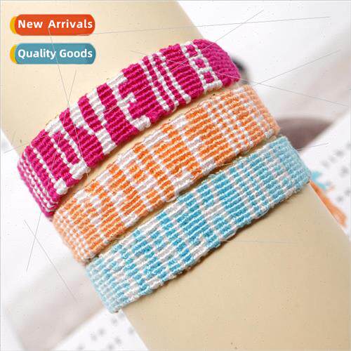 mple solid color handmade linen and cotton braided bracelet