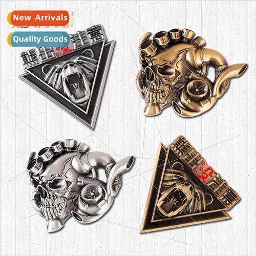 3D Turbo Skull zinc alloy metal car sticker Bear Bugs zinc a