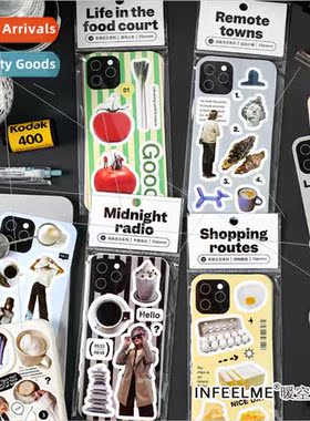 Stickers sticker pack  day INS retro  creative pattern handb