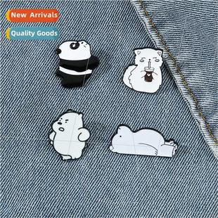kitty metal tea polar cartoon milk bear drinking Panda badge