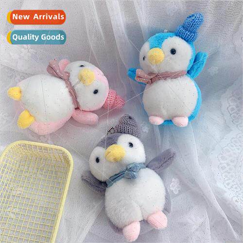 Cute cartoon knit cap penguin plush car ornament student bac