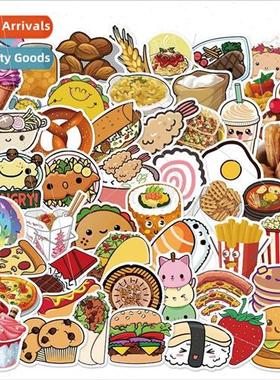 50 Cute Food Burger Fries Gourmet Stickers ggage Laptop Wate