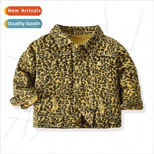 and fall leopard childrens pri lapel spring sleeved New long