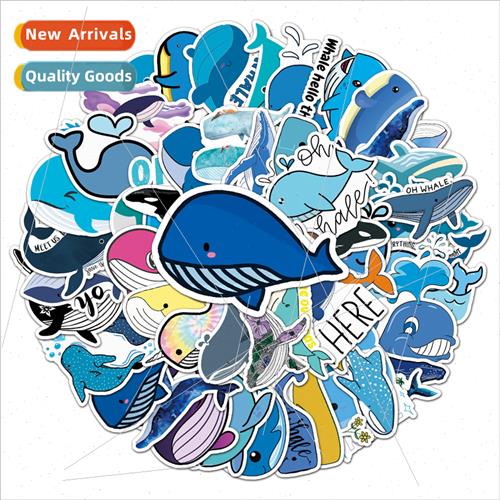 51 Whale Cute Animal Doodle Stickers ggage Scooter Tablet Ca