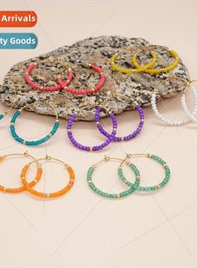 Section fashion fresh solid color multi-color  rice beads el