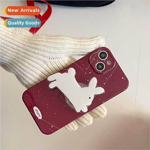 New Years red ink splash 适用 Apple 13 rabbit stand 12Promax