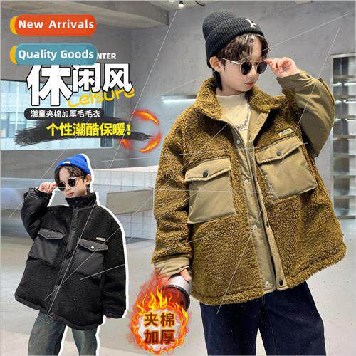 Childrens clothing boys winter jacket 2023 new middle and la