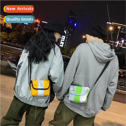 reflective bag female simple shoulder crossbody bag men and