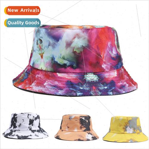 New printing pattern fisherman hat tie-dye double-sided basi