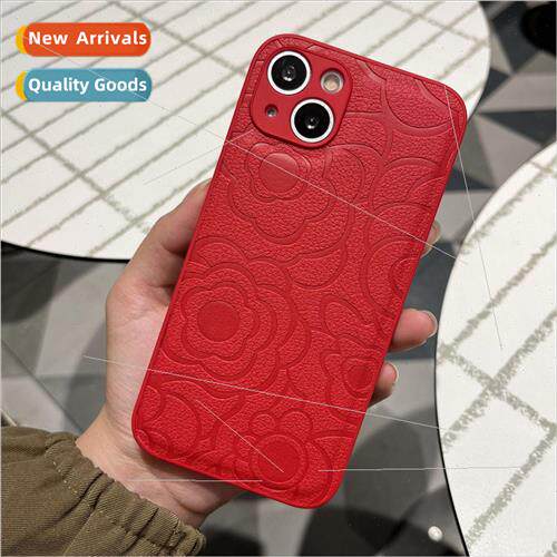 适用 Apple 15ProMax phone case iPhone 13 New Year red leathe