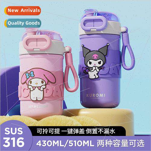 thermal  cup cartoon straw cup dual-drinking coffee cup 316