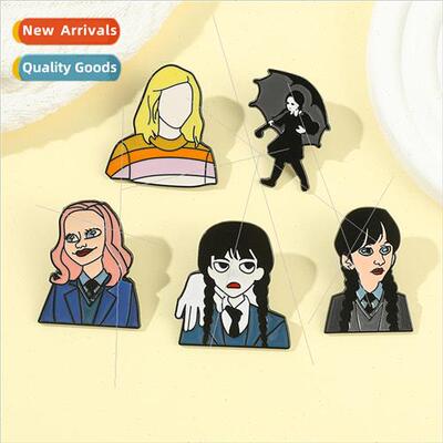 Wednesday Metal Pins Wednesday The Adams Family Baked Lacque