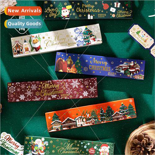 Long strip boxed stickers Christmas Story series Stamping ha