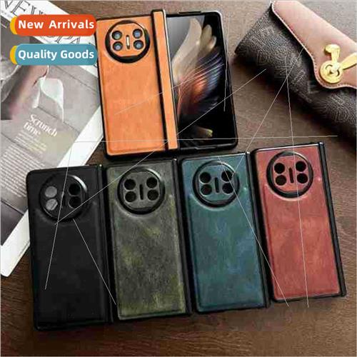 适用 Huawei mateX5 crazy horse grain vegan leather phone cas