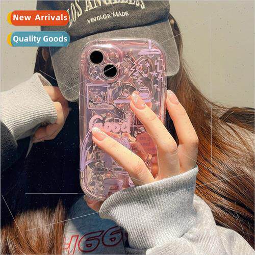 Korean  pink graffiti cat English 适用 14ProMax new iPhone 1