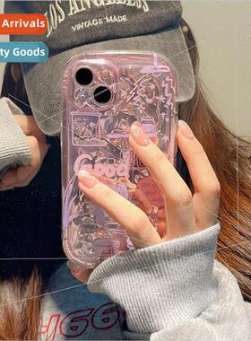 Korean  pink graffiti cat English 适用 14ProMax new iPhone 1