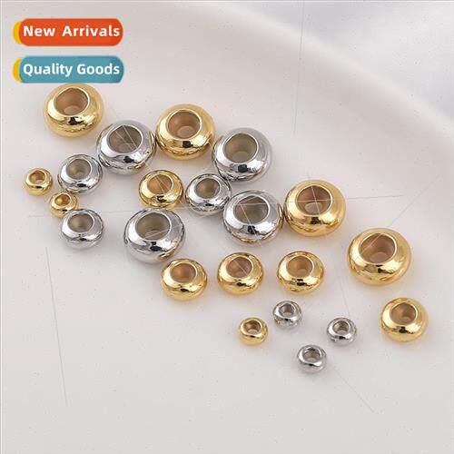 14k gold flat round silicone positioning beads adjustment be