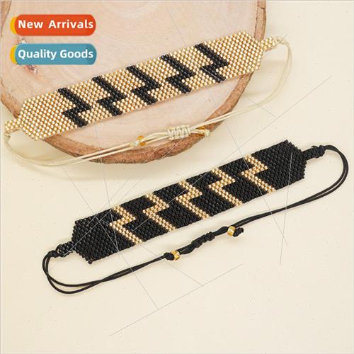 ins  personality nd lightning logo handmade beaded hand jewe