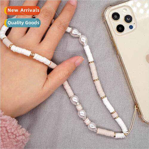 Personalized cell phone chain female niche gray soft ceramic