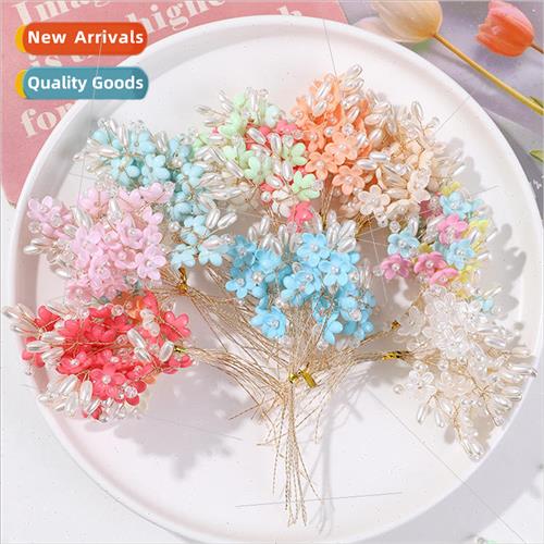 Dopamine colorful pearls color blocking small flower flower