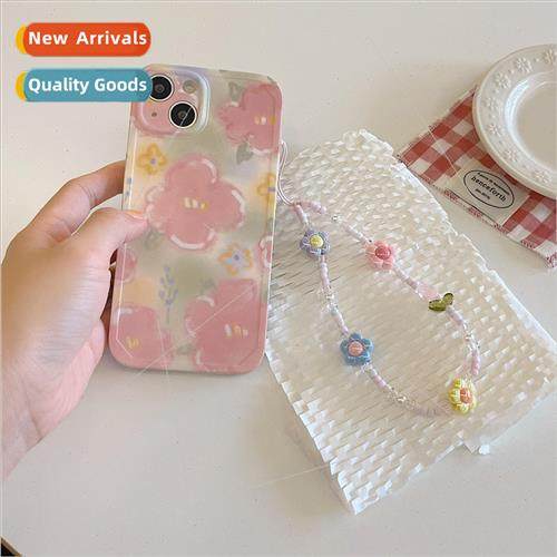 Full Screen Pink Oil Painting Flower IPhone13ProMax Photo Fr