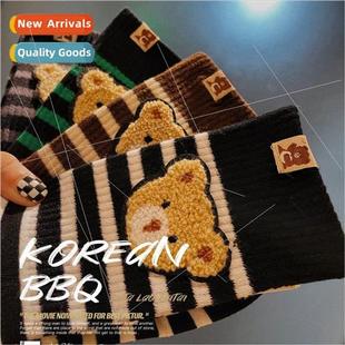 socks 2021 new bear bla winter personalized and Striped fall