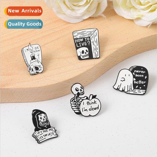Skull Vintage Metal Badge Waist Closing Pin Scarf Clasp Ghos