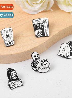 Skull Vintage Metal Badge Waist Closing Pin Scarf Clasp Ghos