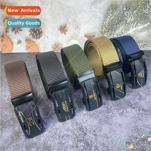 2013 Mens Faux Nylon Iron Leather Automatic Toothless Buckle