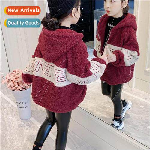 Girls padded thickened jacket fall and winter lambs wool 202