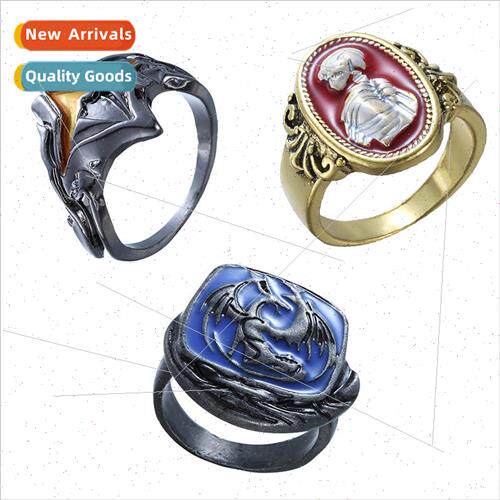 Game  Dark Souls 3 ring Fashion retro  dragon beauty head ri