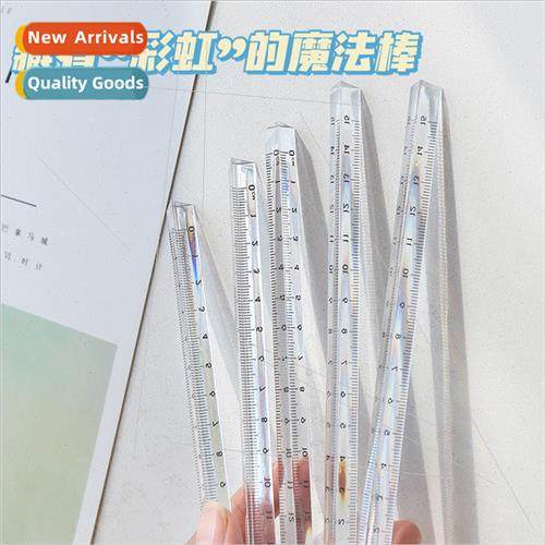 No print wind transparent plastic triangle ruler student sta