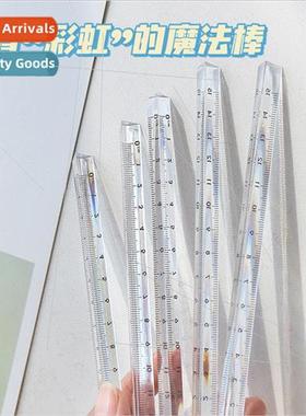 No print wind transparent plastic triangle ruler student sta