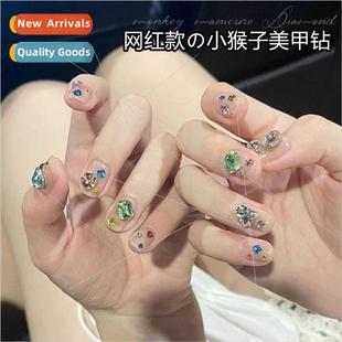 Drill Color Sharp ttle Shaped Nail Bottom Green Monkey