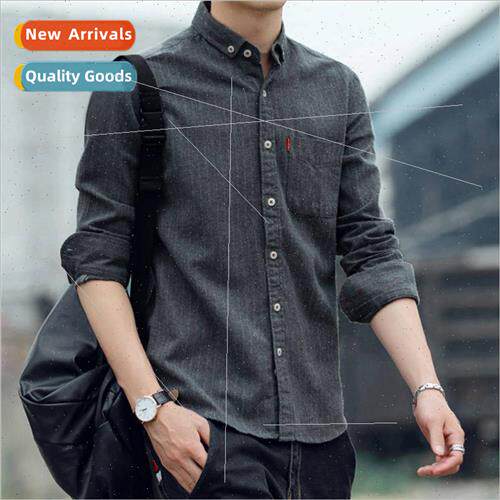 2022 new long-sleeved shirt mens spring and winter mens shir